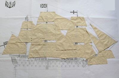 Billing Boats HMS Victory 1:75 - Set mit 18 Segeln für Modell auf CNC Maschin...