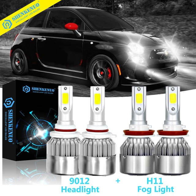 4X 9012+H11 Combo LED Headlight Bulbs Kits&Fog For Fiat 500 500X 500L