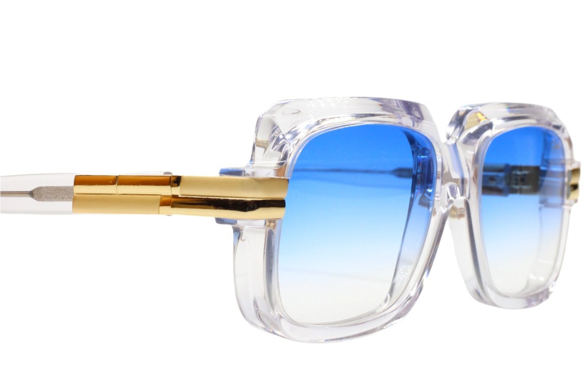 Cazal 607/3 Crystal Clear Gold Blue Gradient Legends Limited