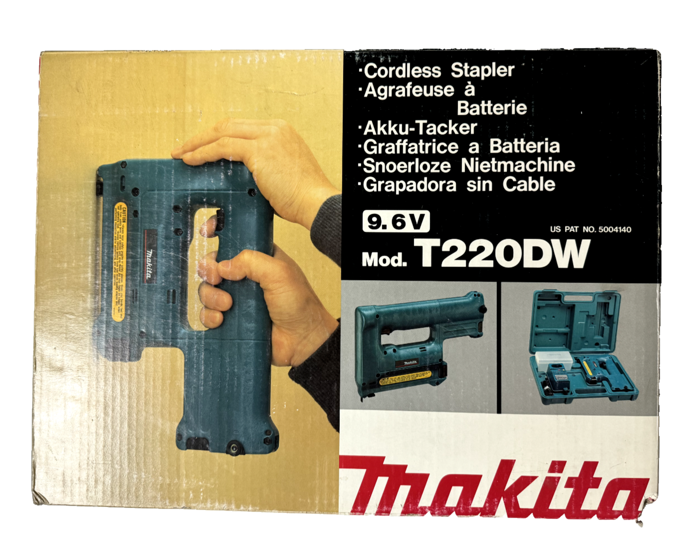 Makita 9.6V Cordless Stapler T220D Kit with Battery Fast Charger Hard Case New-image