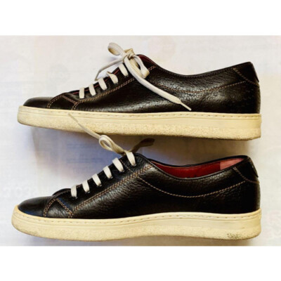 Salvatore Ferragamo Gancini Leather Low Top Sneaker / Size