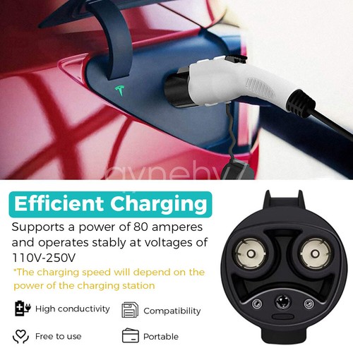 For J1772 to Tesla Charging Adapter 80A 250V AC For Model 3 X S Y SAE EV Charger - Picture 5 of 8