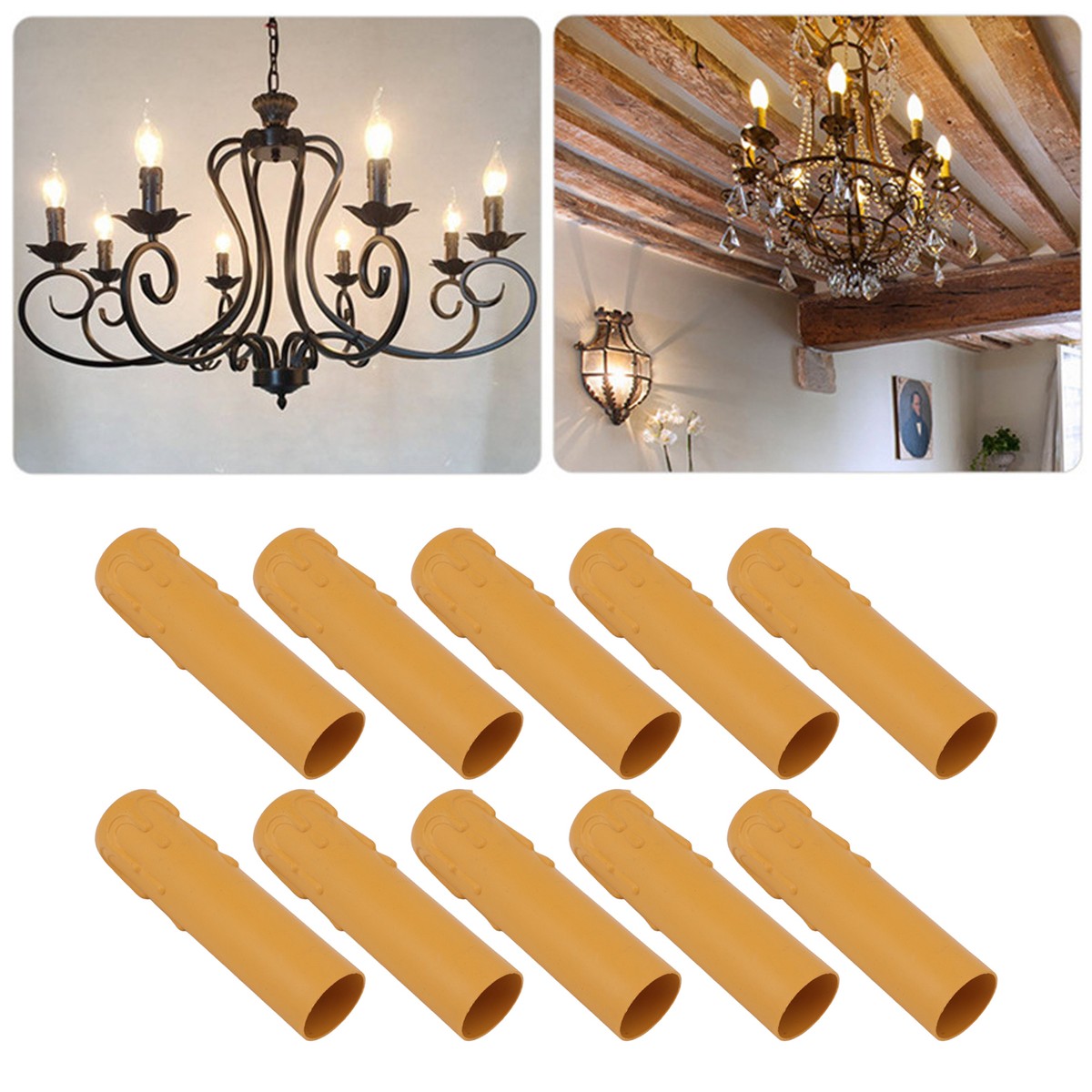 Chandelier Socket Sleeves 4in. Paper/Fiber E 12 Candelabra Base Candle