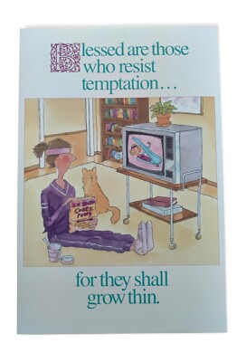 Vintage Poster Exercise Diet Humor Funny Cartoon 1988 Argus USA 13.5''x9''