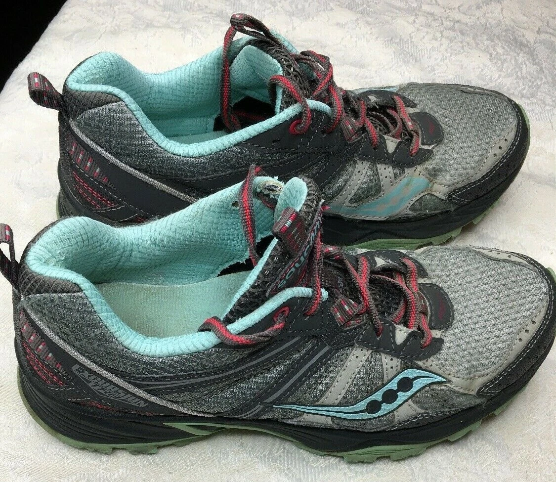Saucony Womens Excursion Tr8 Size 8 Trail Running Shoe Grey blue