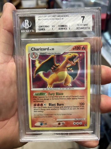 2007 Charizard Holo Bleed Diamond & Pearl Secret Wonders BGS 7 Vintage Rare