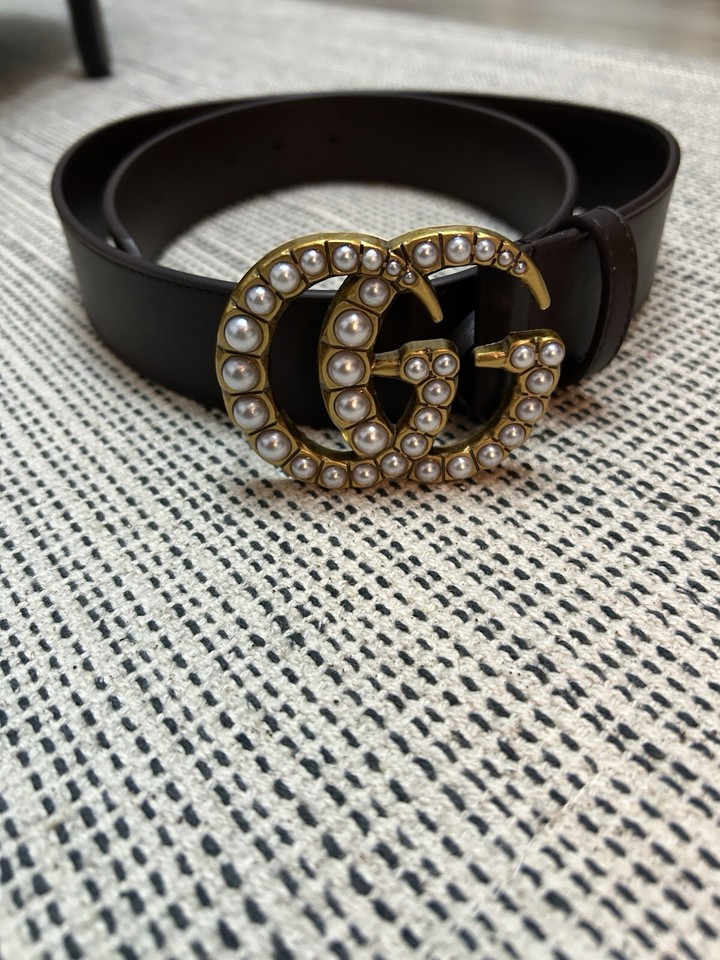 Women’s Pearl Gucci Belt eBay