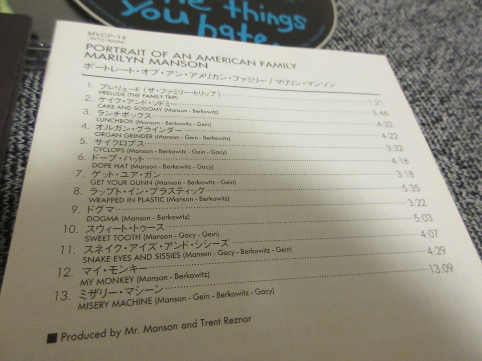 MARILYN MANSON / portrait of an American family /JAPAN LTD CD OBI eBay