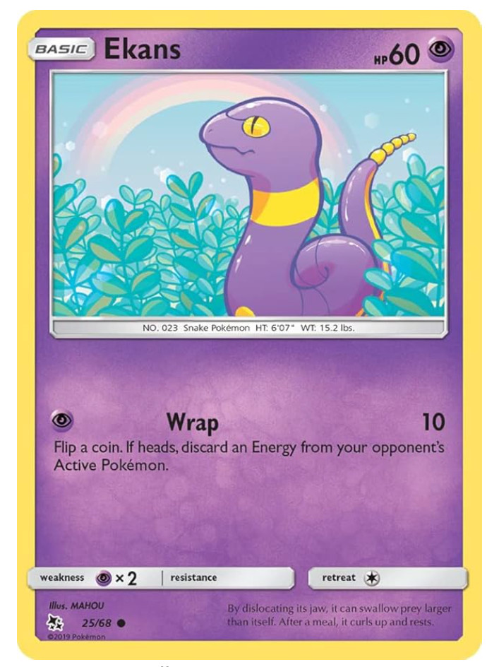 Pokemon - Hidden Fates - 25/68 - Ekans - NM/M - NEW