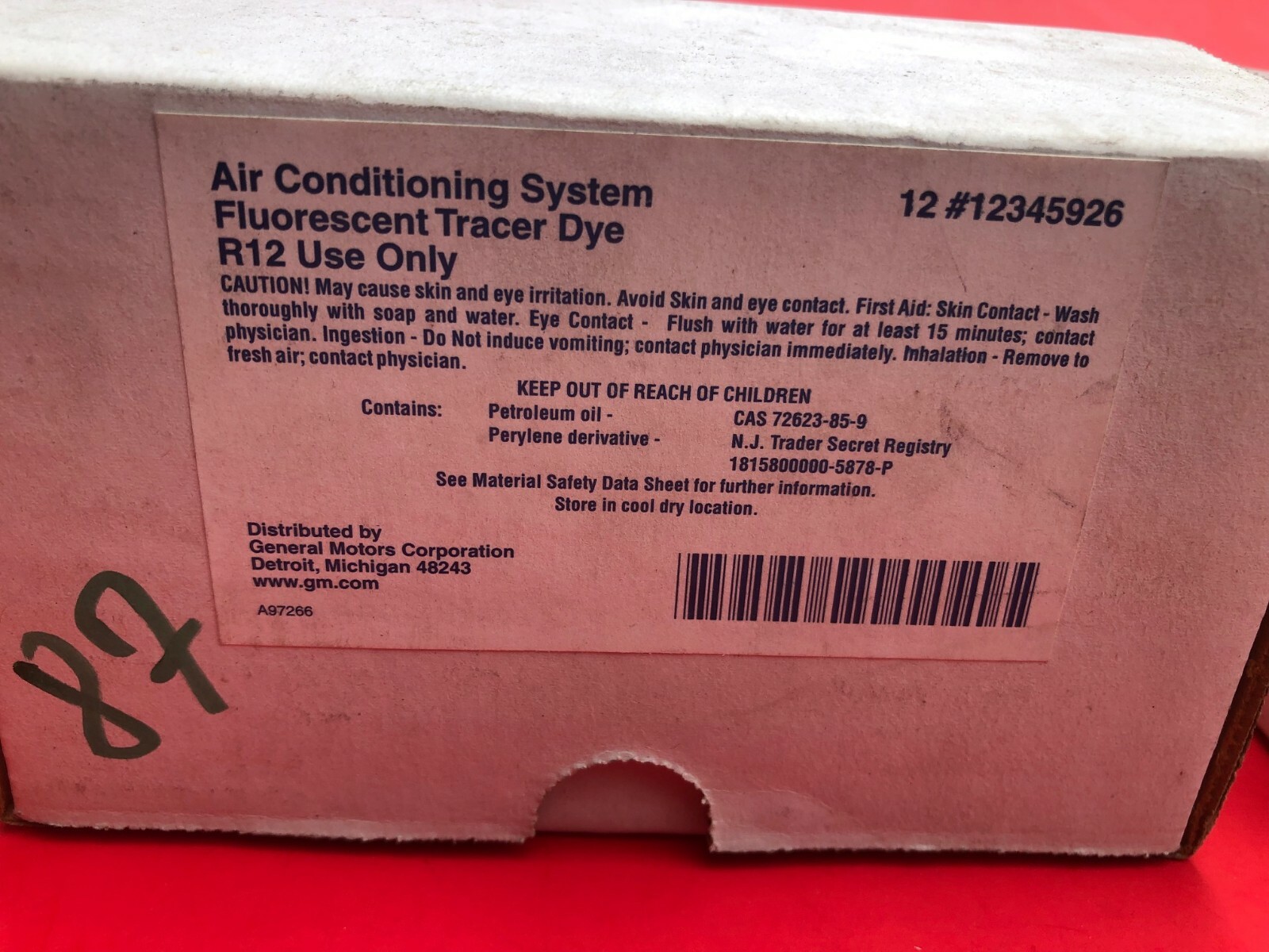 NOS OEM GM 12345926 A/C Fluorescent Tracer Dye R12 SET OF 10 1 oz 