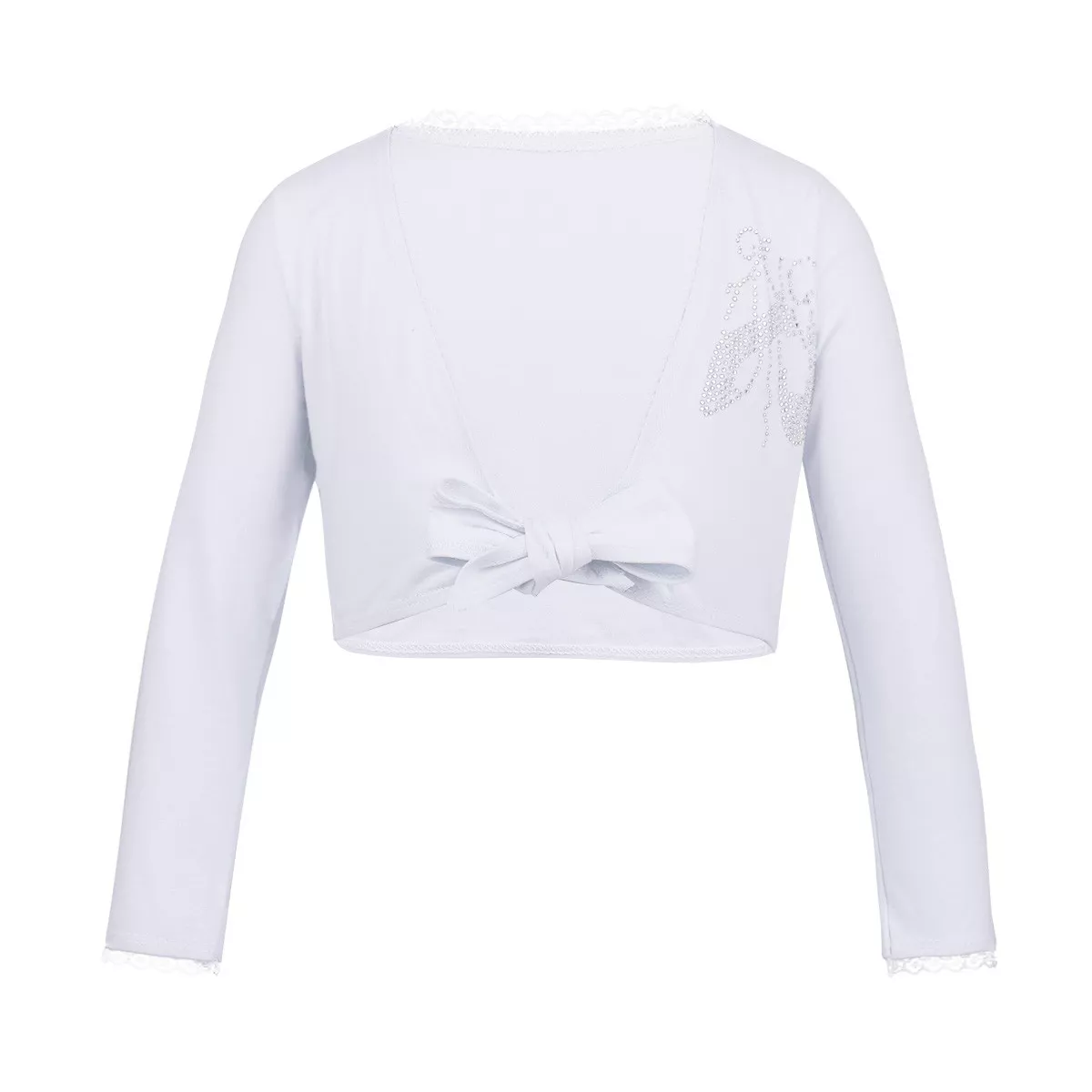 Girls Kids Ballet Cardigan Crossover Wrap Bolero Shrug Knitted