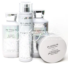 Bath & Body Works Platinum Body Mist Spray Lotion Shower Gel Glow Lotion Butter