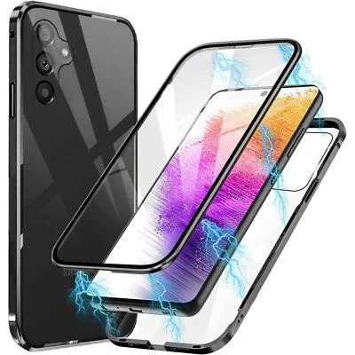 360° Schutz Hülle für Samsung Galaxy A55 5G Magnet Echt Glas Case Handy Tasche