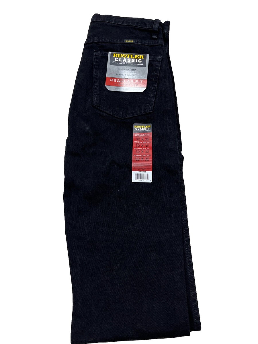 Rustler by Wrangler Men's Regular Fit Straight Jean Size 32/32 Black