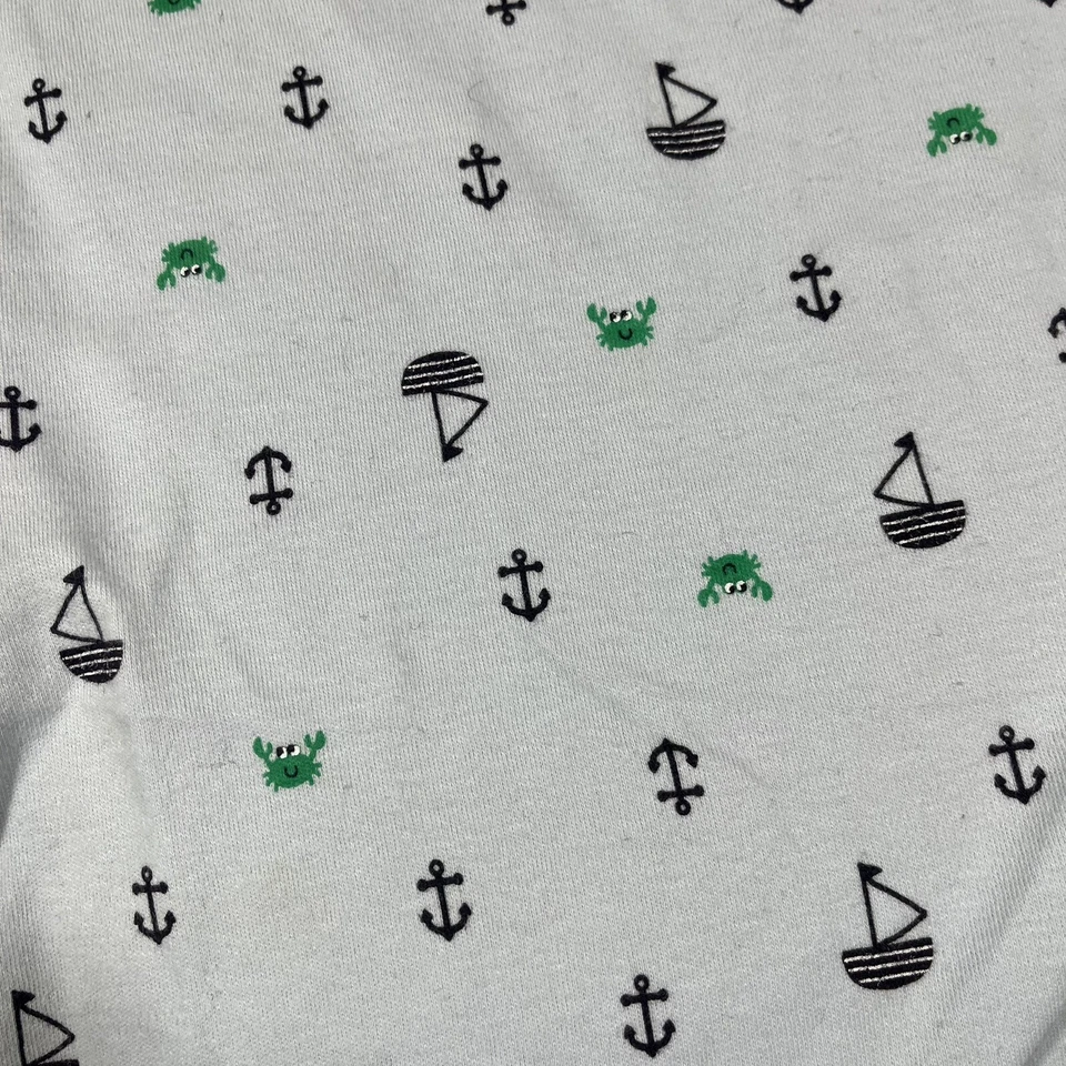 Manta de bebé azul Carters Just One You de colección con ancla de veleros cangrejos verdes Q1 Foto 2 de 4