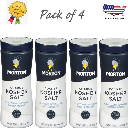 Morton Salt Coarse Kosher Salt for Cooking, Grilling, Brining, 16 oz Pack of 4 eBay