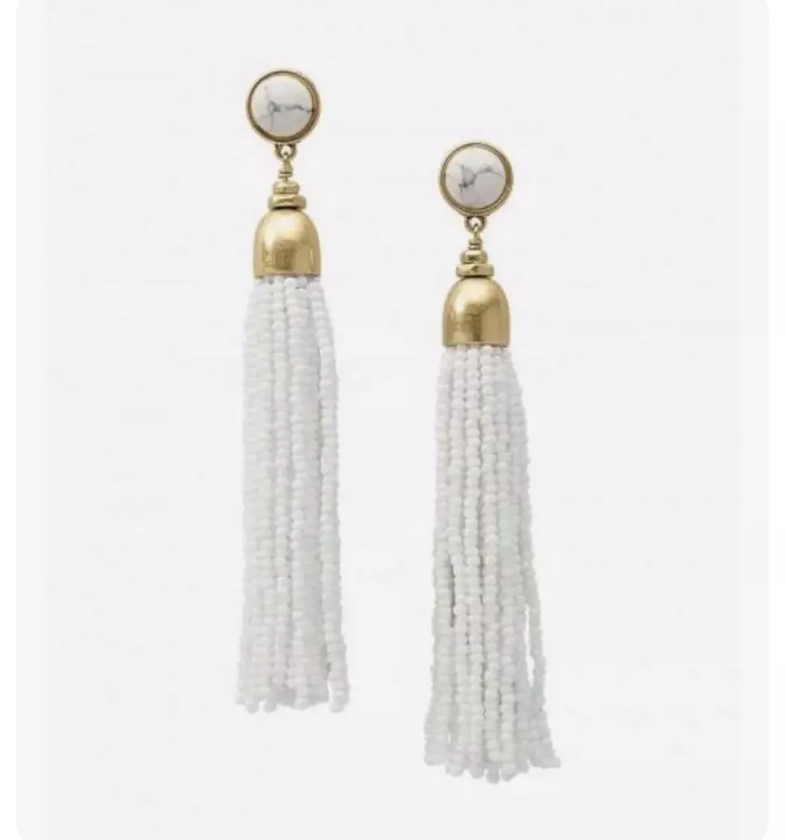Stella and dot white tassel best sale earrings