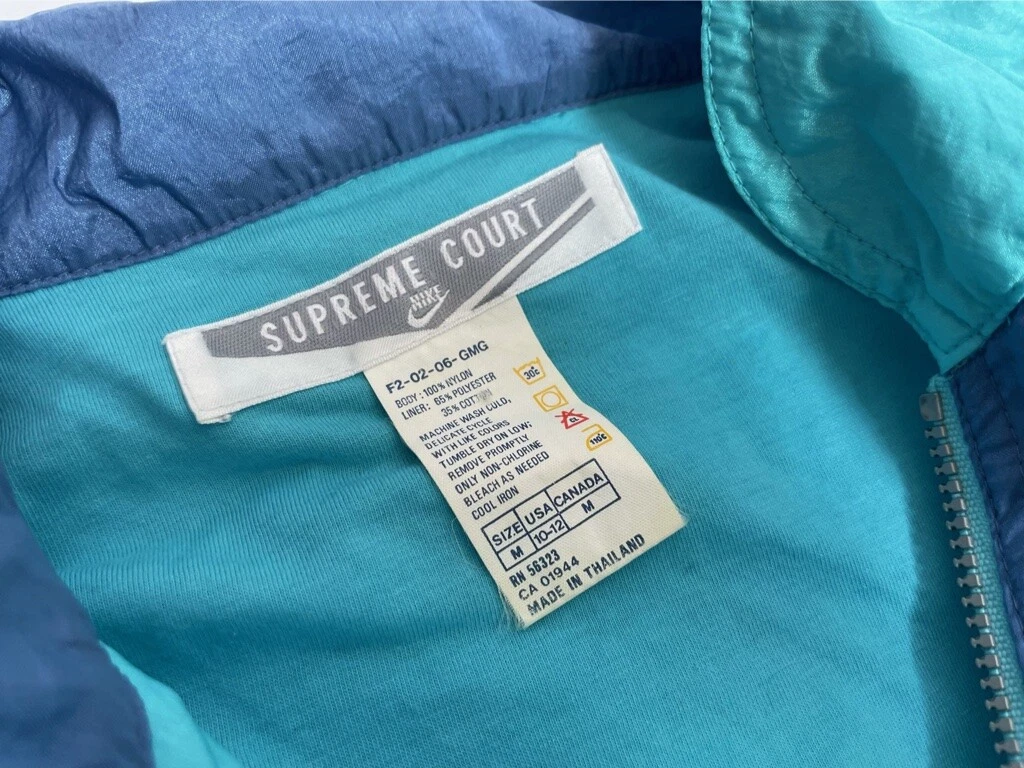 Veste coupe vent vintage nike gris tag supreme court femme taille moyenne années 90