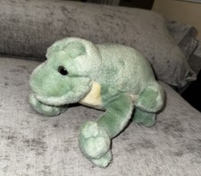 Vintage 1990 Gund Croaking Frog Plush Light Green Stuffed Toy