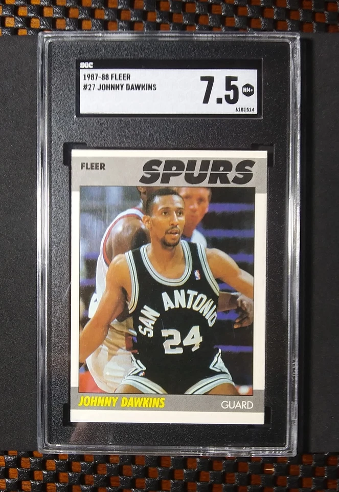 1987-88 Fleer Basketball [Base] Rookies #27 Johnny Dawkins RC Duke NM+ SGC 7.5 - Image 3 of 4