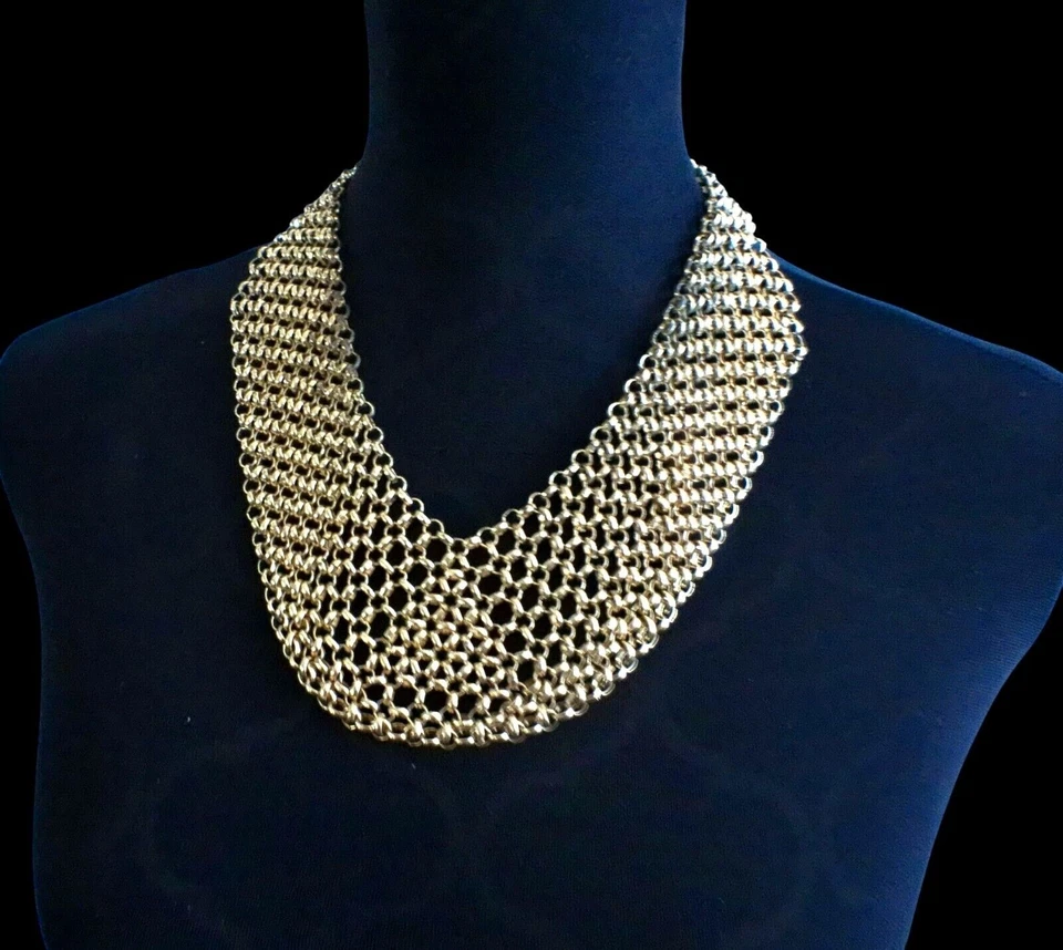 Collar Chicos Tono Dorado Malla Capas Estilo Egipcio Distintivo