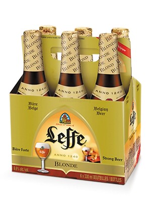 Leffe Blond belgisches Abtei stark Bier Six Pack - 6x 330ml (6,6% Vol)  - Inkl.