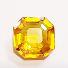 Zaffiro giallo 12,00 ct forma Asscher gioielli che fanno pietre preziose sfuse