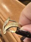 10K YELLOW GOLD DIAMOND RING CURVED SHAPE SZ 6.5 VINTAGE — photo 5
