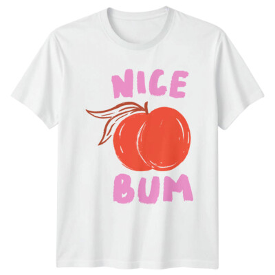 Nice Bum Peach Fruit Food Herren T-Shirt Damen Tee Grafik Unisex Top