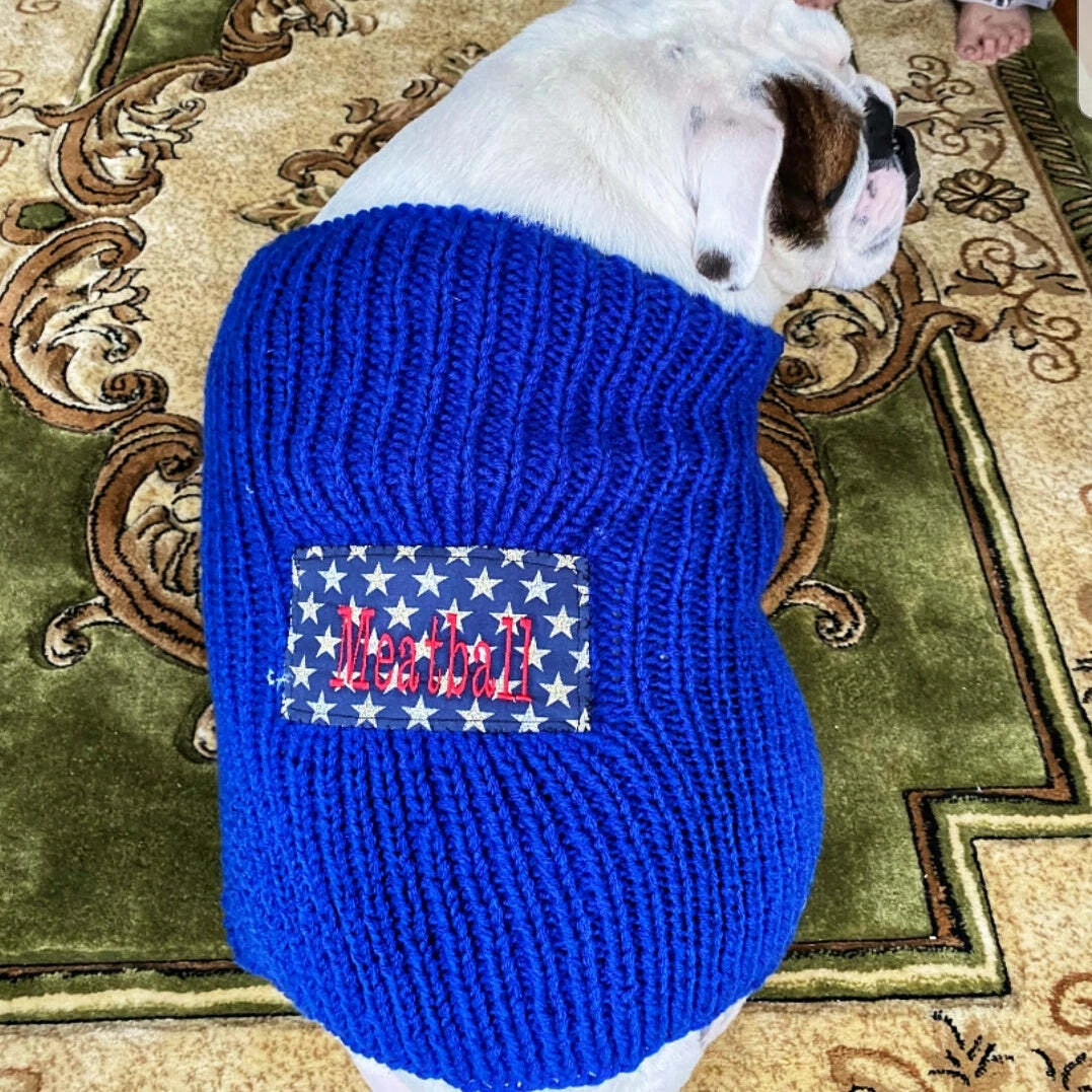 English Bulldog Croche/Knitted Personalized Sweater Sturdy Dog eBay