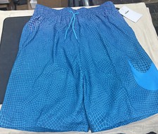 Men Nike Grid Logo 9" Volley Shorts Swim Trunks Blue PRPL NESSD541-448 9  