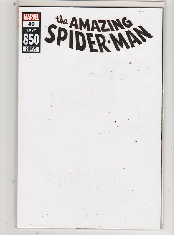 Amazing Spiderman Volume 5 #49 blank white sketch variant giant size 9.6