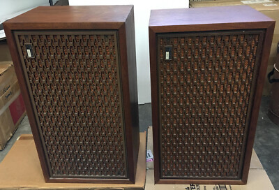The Fisher 103 Floor Speakers 23'' WORK Vintage 1970s tower wood grate  grill