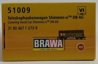 Brawa 51009 H0 Teleskophaubenwagen Shimmns-U708 279-6 Ep. VI DB AG