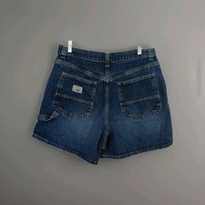 Vintage Lee Riveted Denim Carpenter Shorts Womens 16 Med Button Up And Zip
