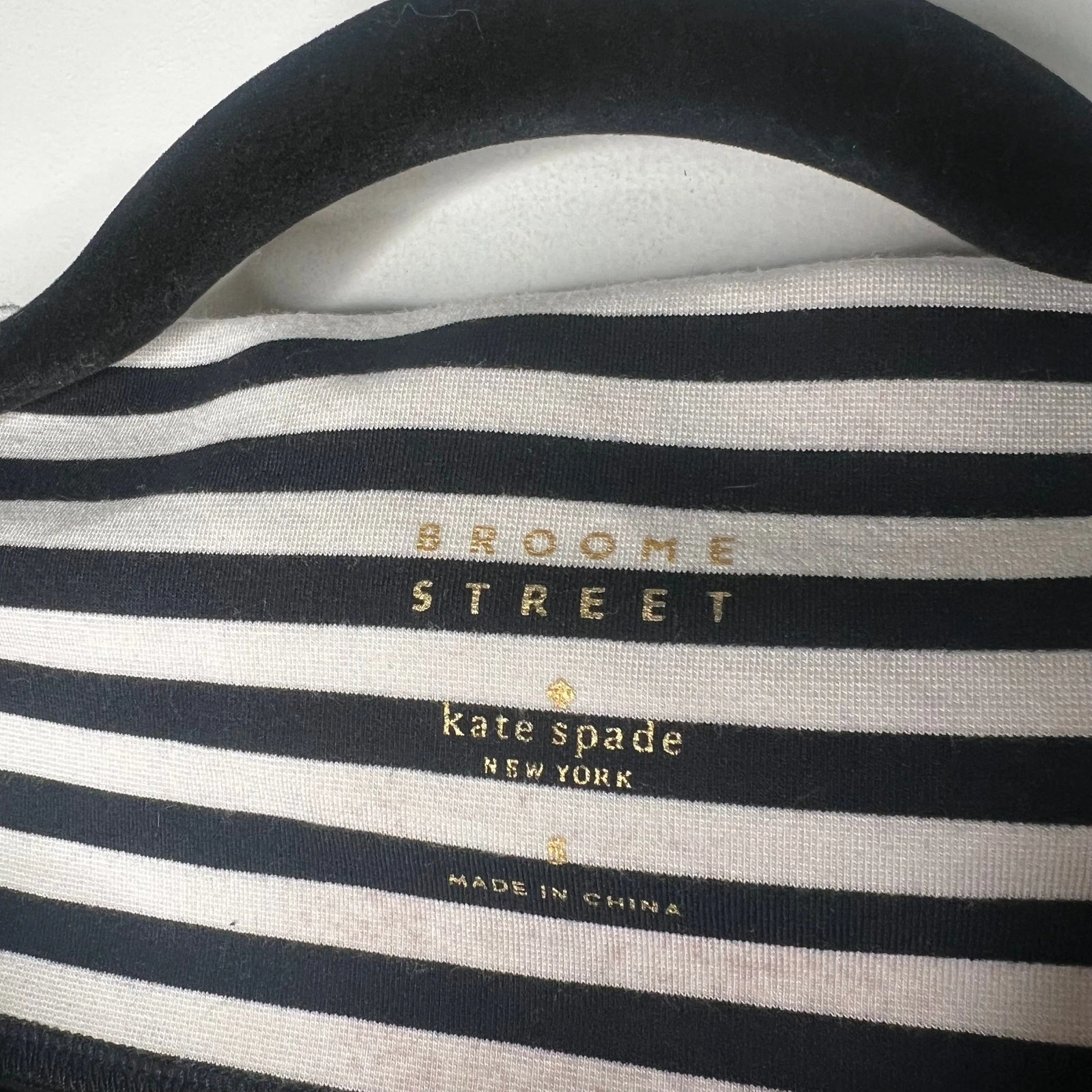 Mini abito Kate Spade Broome Street a righe bianco e nero taglia S