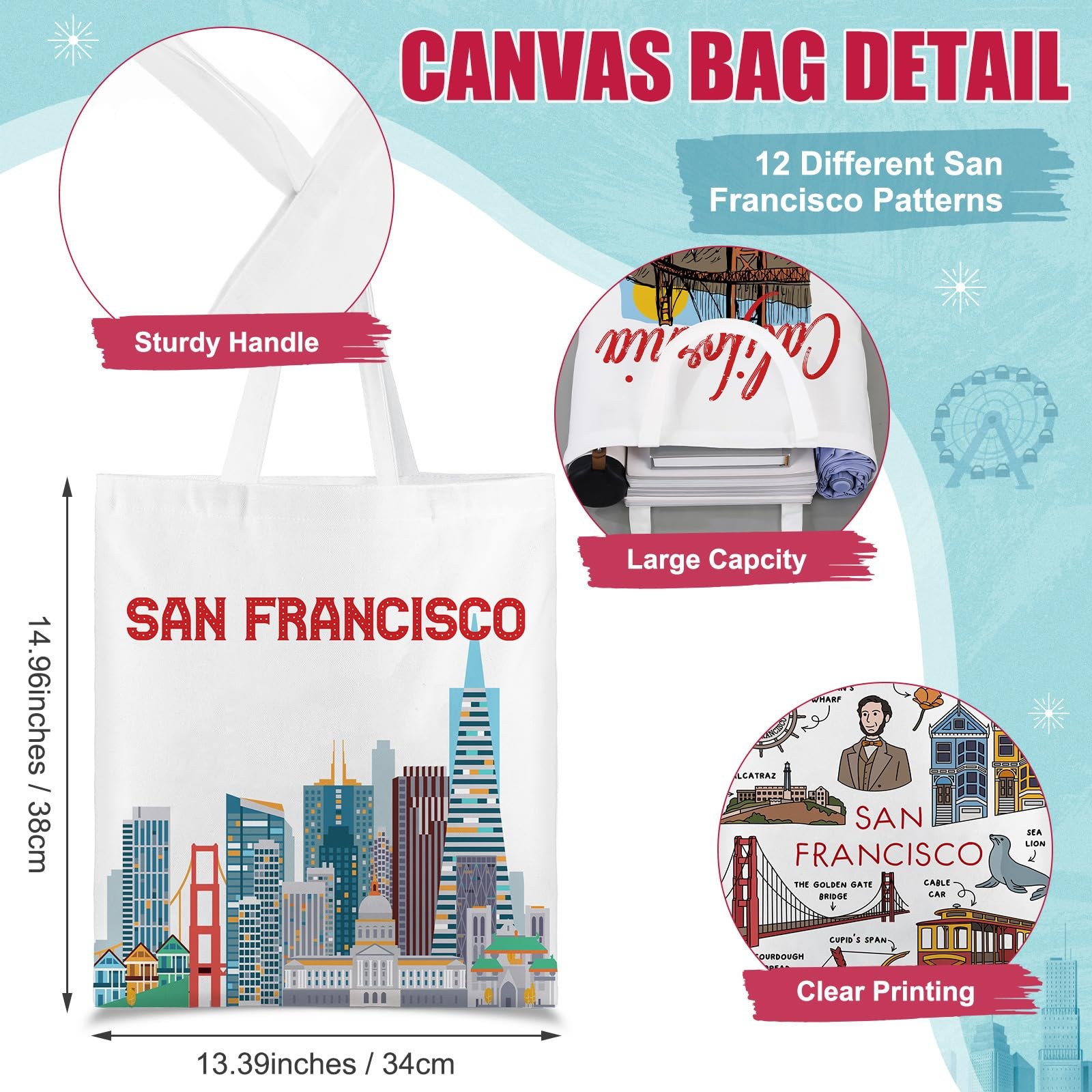 Paterr 12 Pcs Tote Bag (San Francisco) image 4