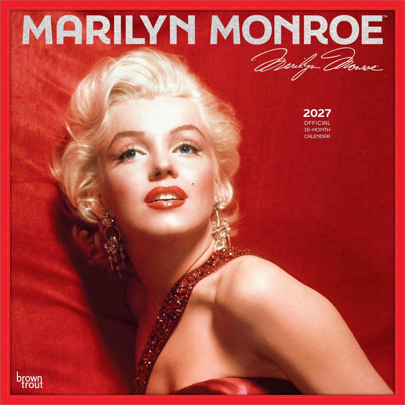 Marilyn Monroe OFFICIAL 2027 12x24" (Hanging) Wall Calendar | Foil Stamped Cover