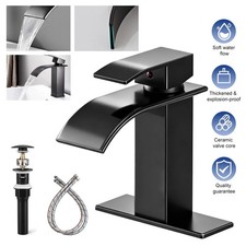 Black Bathroom Faucet Single Handle One Hole Bathroom Faucet with Pop Up Drain