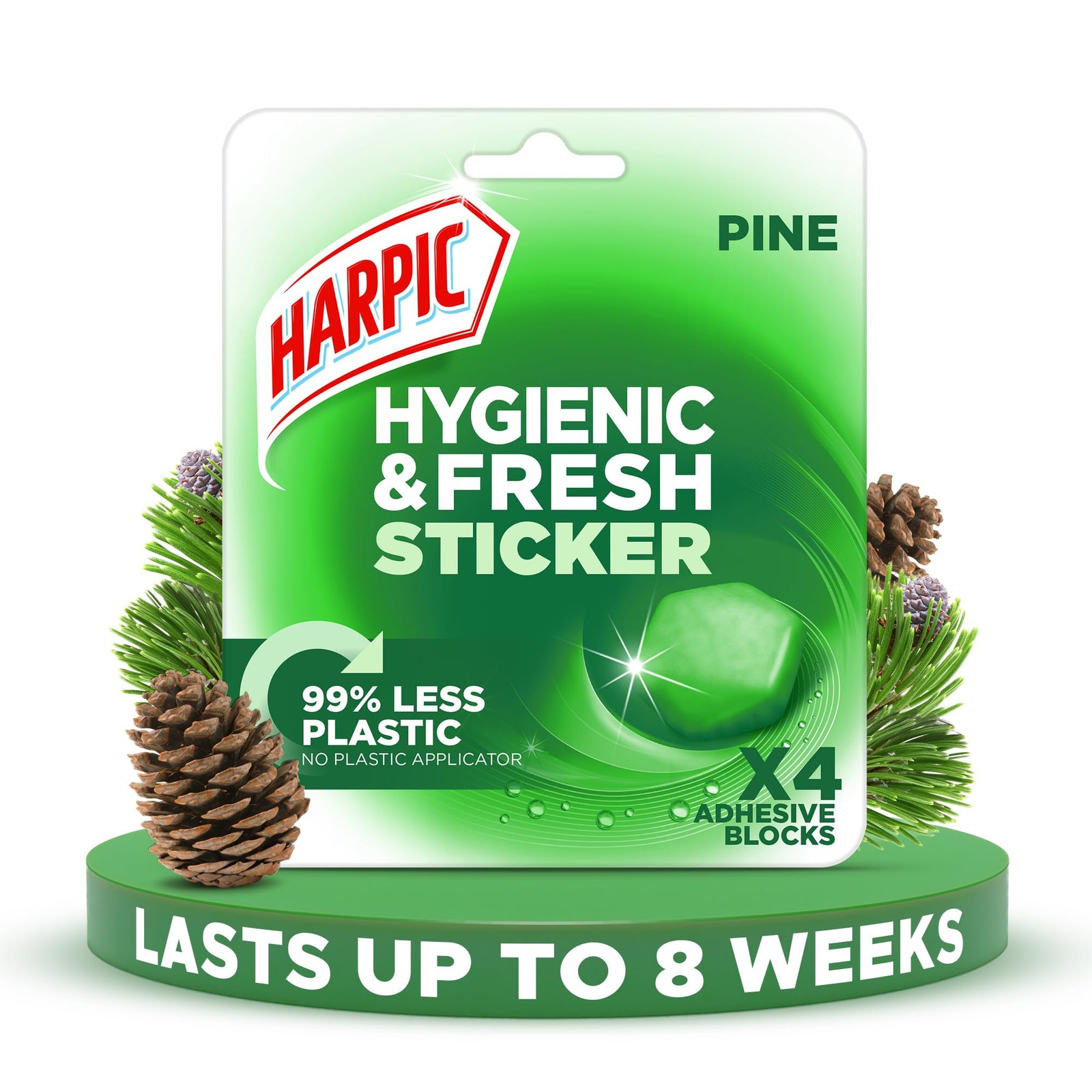 Harpic Hygienic Fresh Sticker Adhesive Toilet 1 count (Pack of 1), Green - Image 2
