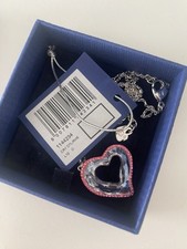 Swarovski heart Crystal with pink border necklace 1144234 Brand new 15-17 inches