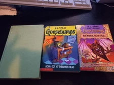 Goosebumps Books HARDBACK The Haunted Mask RARE with SHRUNKEN HEAD BAT WING HALL