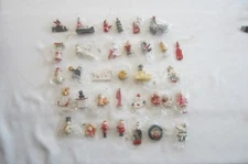 Lot of 35 Vintage Small Painted Wooden Christmas Tree Ornaments Made in China