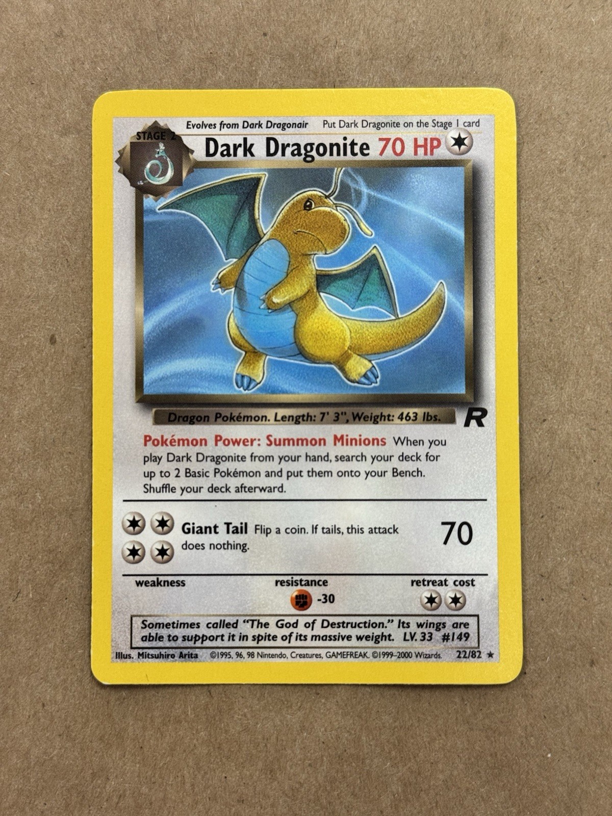 Dark Dragonite 22/82 Team Rocket Mint/NM Rare Pokémon TCG Non Holo