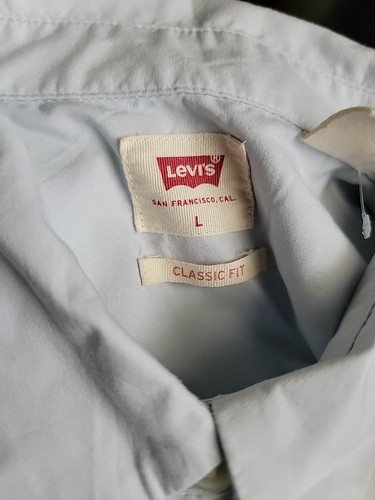 Levis Shirt Women L Blue Light Button Front Popover Blouse Top NEW - Picture 3 of 3