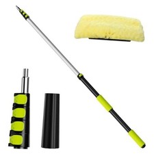 12FT Car Wash Brush with Long Handle, 3-12 FT Aluminum Telescoping Pole, 12