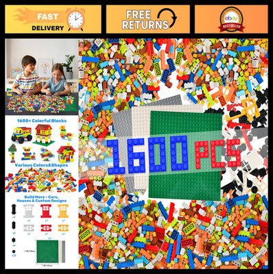 1600 PCS Classic Building Bricks Set, STEM Construction Toy, Baseplates & Access