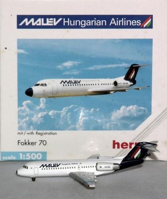 Herpa Wings 1:500 Fokker 70 Malev Hungaria