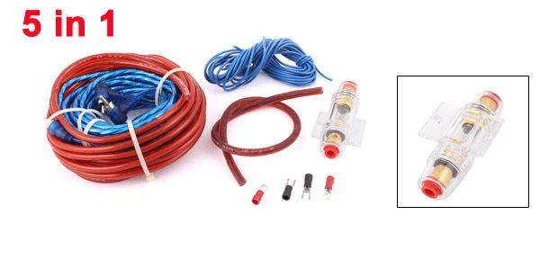 5 in 1 Audio RCA Battery Gauge Power Cablelifier Wiring Kit for Car Auto Foto 2 de 3