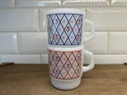 Vintage Termo-Rey Stackable Milk Glass Coffee Cups